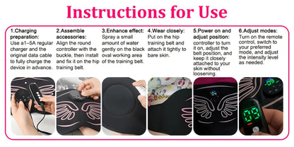 EMS Hip Trainer & Butt Muscle Stimulator with Remote Control, Rechargeable Electric Peach Butt Shaper for Women, Home Gym Glute Toning & Muscle Recovery Massager, Comfortable Wearable Fitness Device