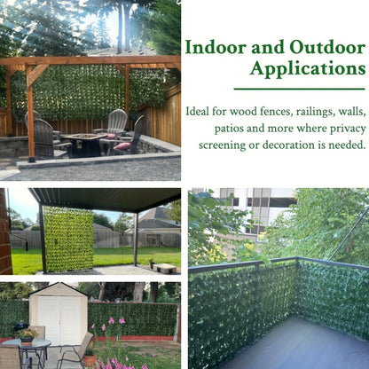 Artificial Ivy Privacy Fence Screen – UV-Resistant Faux Ivy Hedge Panel for Outdoor Patio, Garden, Balcony & Fence Cover | Realistic Greenery Wall Decor | Multiple Sizes Available