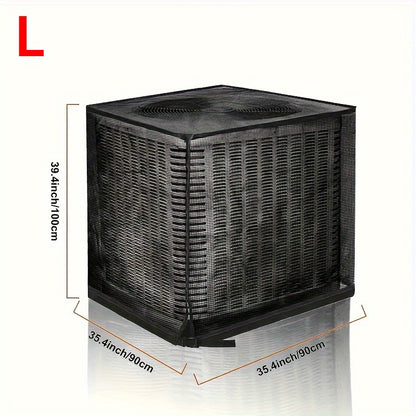 Outdoor AC Unit Cover Heavy Duty Waterproof Central Air Conditioner Cover with Mesh Vent Adjustable Straps UV Rain Snow Debris Bug Leaf Protection XS M L