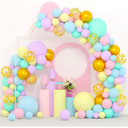 Balloon Arch Stand Kit 8FT & 5FT - Gold Flexible Balloon Column Half Arch Stand with Base, Free Bending Design for Wedding Birthday Baby Shower Graduation Party Decoration