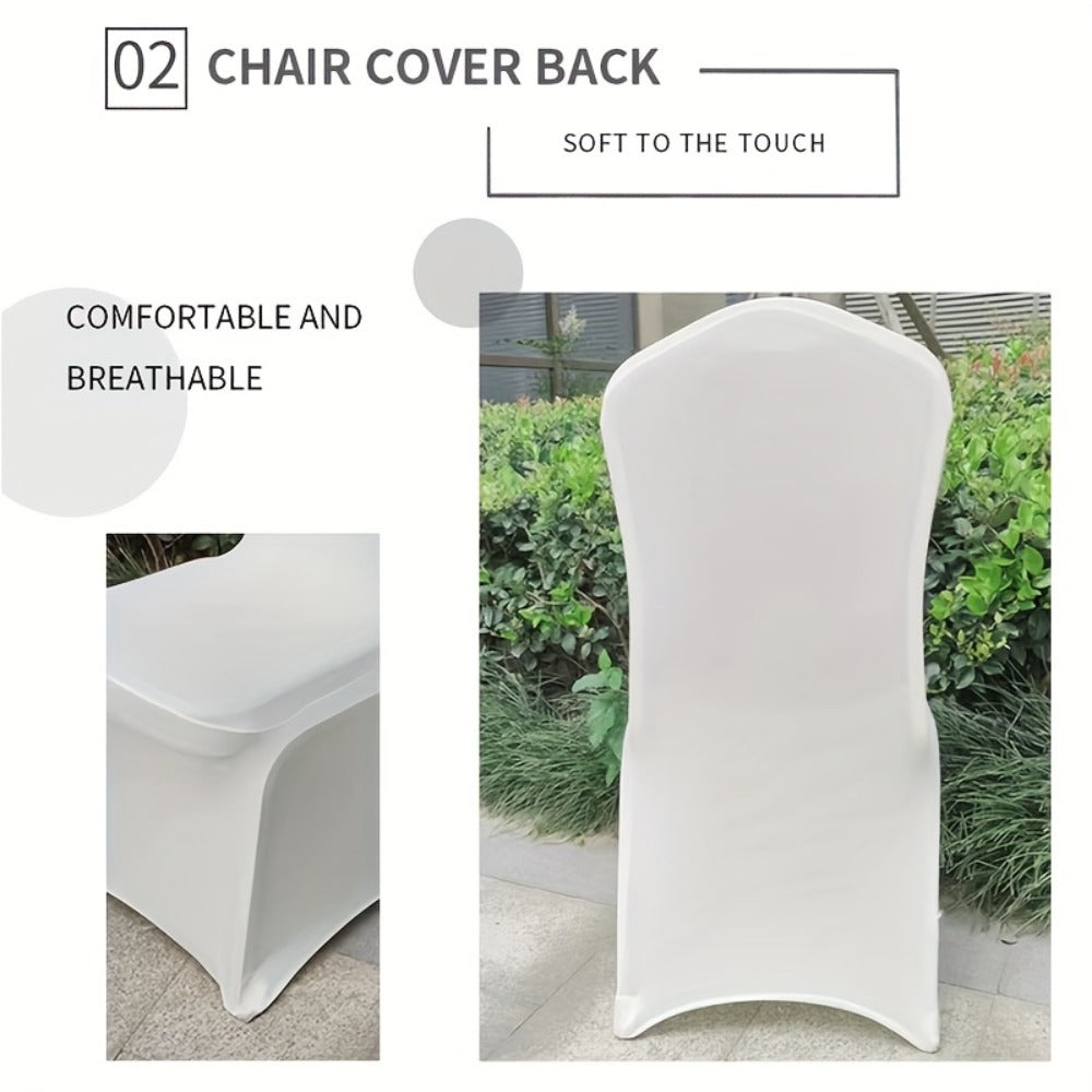 Spandex Chair Covers Bulk, Elastic Stretch Universal Fit Banquet Chair Protectors — Machine Washable Wedding Chair Covers for Weddings, Parties, Banquets & Events | Black & White | 30-150 Pack