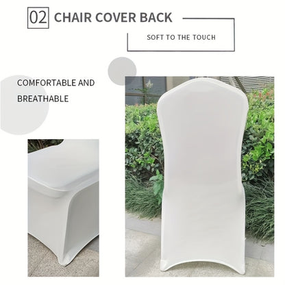 Spandex Chair Covers Bulk, Elastic Stretch Universal Fit Banquet Chair Protectors — Machine Washable Wedding Chair Covers for Weddings, Parties, Banquets & Events | Black & White | 30-150 Pack