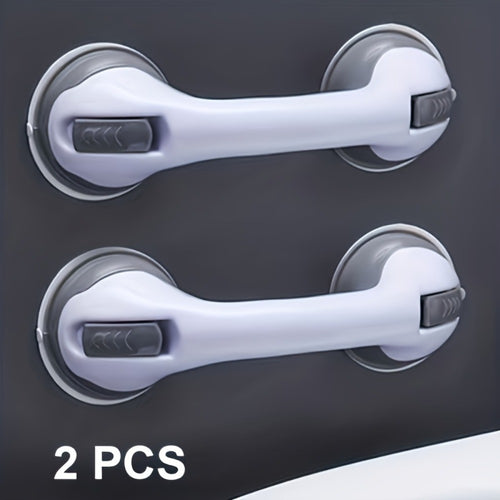 Grab Bars for Bathroom 2pcs Suction Cup No Drill Shower Handle for Elderly Adjustable Height Non-Slip Safety Rail Toilet Fall Prevention Handrail Easy Install