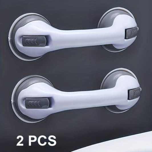 Grab Bars for Bathroom 2pcs Suction Cup No Drill Shower Handle for Elderly Adjustable Height Non-Slip Safety Rail Toilet Fall Prevention Handrail Easy Install