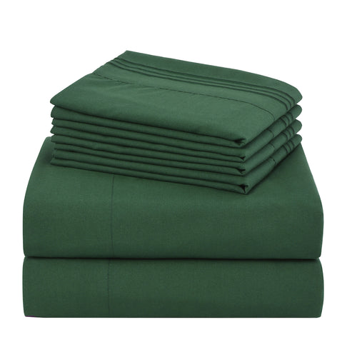 Microfiber Bed Sheet Set 4-6 Piece 100 GSM Deep Pocket 18 Inch Hotel Grade Ultra-Soft Breathable All-Season Machine Washable Twin Full Queen King