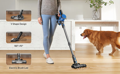 Cordless Stick Vacuum Cleaner 56-68Kpa – Lightweight 8-in-1 Handheld Vacuum with Rechargeable Battery, 45 Min Runtime for Hard Floors, Carpets & Pet Hair