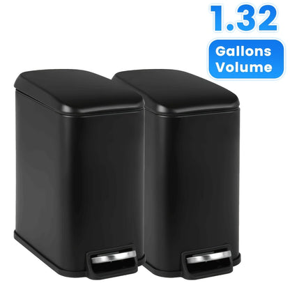 Stainless Steel Trash Can with Pedal & Removable Inner Bucket Fingerprint-Proof Kitchen Garbage Can with Hinged Lid – 5L / 30L / 50L / 13 Gallon for Kitchen, Home & Office