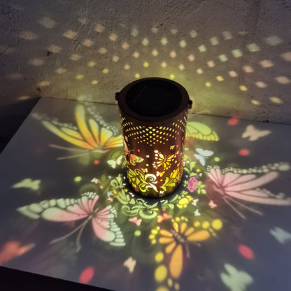 Solar Garden Lantern Outdoor IP65 Waterproof, Hummingbird Butterfly Sunflower Decorative Stake Light, Hand-Painted Solar Powered Yard Patio Porch Decor, Gift for Mom Grandma, Christmas Garden Decoration