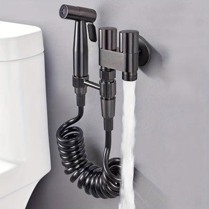 Handheld Bidet Sprayer Kit 6-Piece Wall Mounted Toilet Sprayer Set with Hose & Holder - Adjustable Pressure, Self-Cleaning Personal Hygiene Sprayer for Bathroom, Pet Shower & Toilet Cleaning