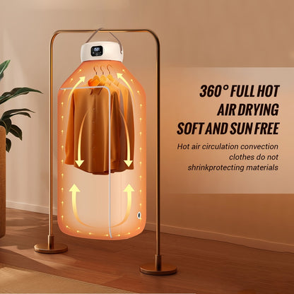 Mini Dryer Machine 600W Portable Clothes Dryer Dual Mode Quiet Operation Timer 1H 2H 8H Energy Efficient for Apartments Dorms RVs Travel Small Spaces Basic Premium