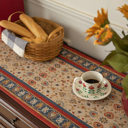 Boho Table Runner with Tassels | American Retro Style for Dining Table, Tea Table & TV Cabinet