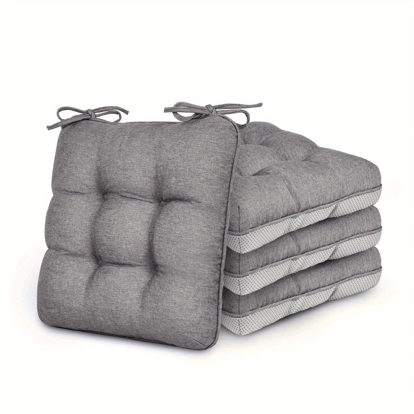 Memory Foam Chair Cushions 4/8 Pack, Non-Slip Seat Pads for Dining Chairs, Kitchen, Office & Patio – Indoor Outdoor Chair Pads M/L Size