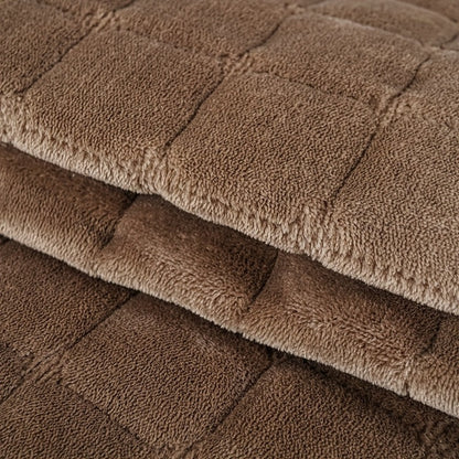 Sofa Cushion Cover Flannel Non-Slip Bohemian Style Soft Plush Couch Cover - Machine Washable Solid Color Slipcover for 2/3/4-Seater Sofa Living Room Bedroom Office, Coffee Gray White, Easy Care