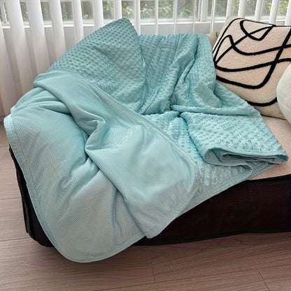Cooling Blanket for Summer – Breathable Lightweight Throw with Soundwave Embossed Striped Design, 100% Polyester Machine Washable Blanket & Shawl for Bed, Sofa & Travel (Multiple Colors & Sizes)
