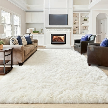 Gradient Color Soft Area Rug - Washable Anti-Slip Shaggy Fluffy Carpet for Living Room & Bedroom | Modern Machine-Made Floor Mat in Extra Large Sizes | Cozy Plush Rug in Multiple Colors