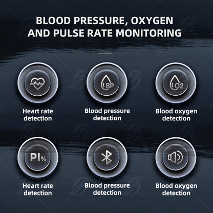 Fingertip Pulse Oximeter 2-in-1 with Blood Pressure Monitor | Real-Time Heart Rate & SpO2 Tracking via Bluetooth App | Compact Digital Oxygen Meter with Perfusion Index | BM1000B Sporting & Aviation Use