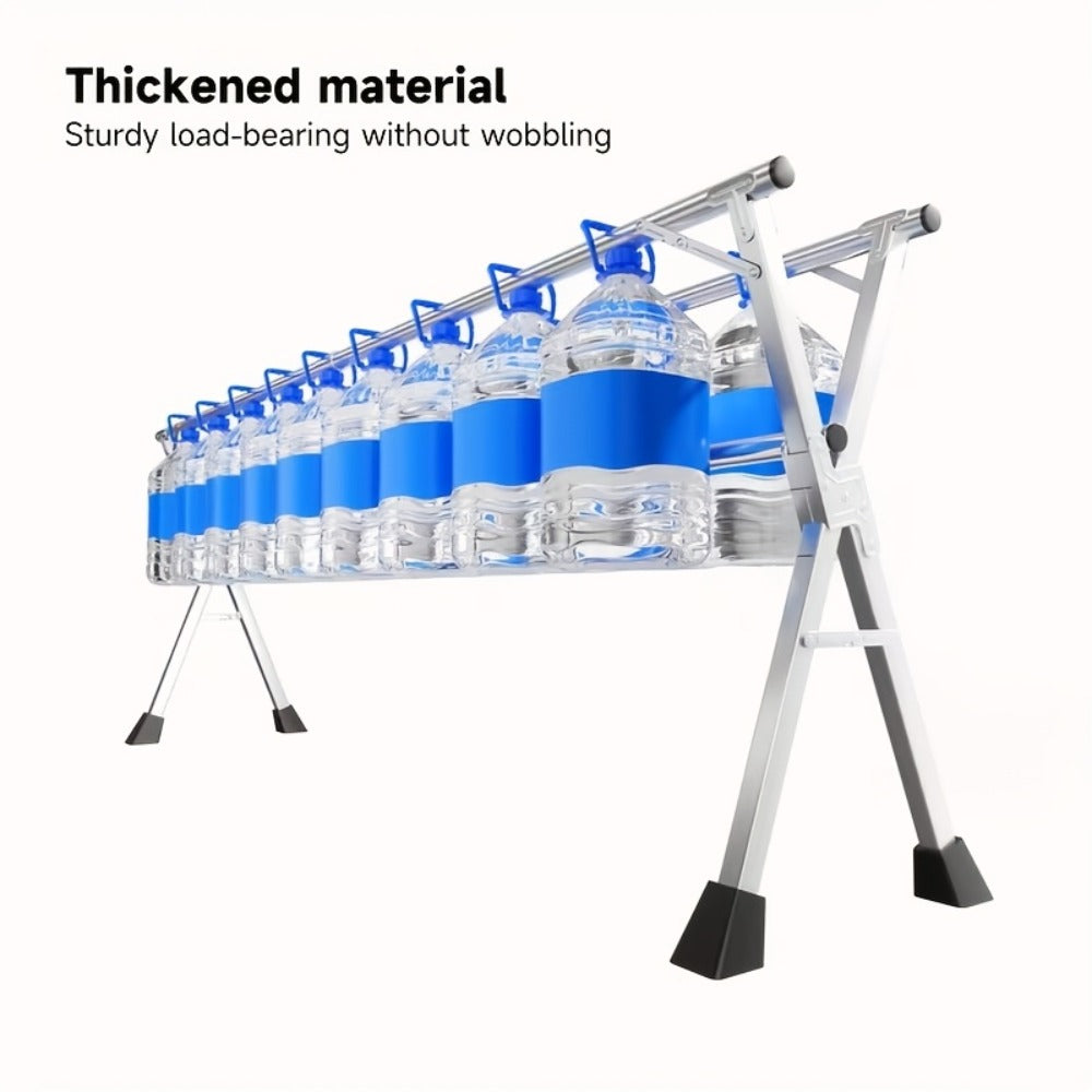 Foldable Clothes Drying Rack 3-Bar – Heavy Duty Stainless Steel Collapsible Laundry Rack, Retractable 63" or 79" for Indoor & Outdoor Use – Freestanding Portable Clothesline Drying Rack