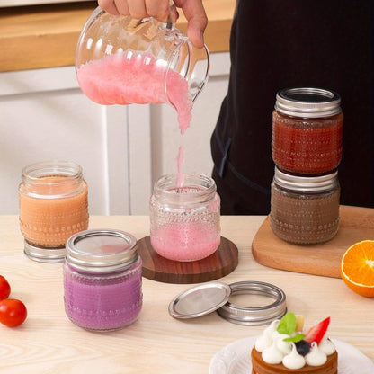 Mason Jars 8oz with Lids 12 Pack – Clear Glass Canning Jars with Silver Metal Lids, BPA-Free Food-Grade, Dishwasher Safe – for Storing, Pickling, Honey, Jam, Candles & DIY Crafts