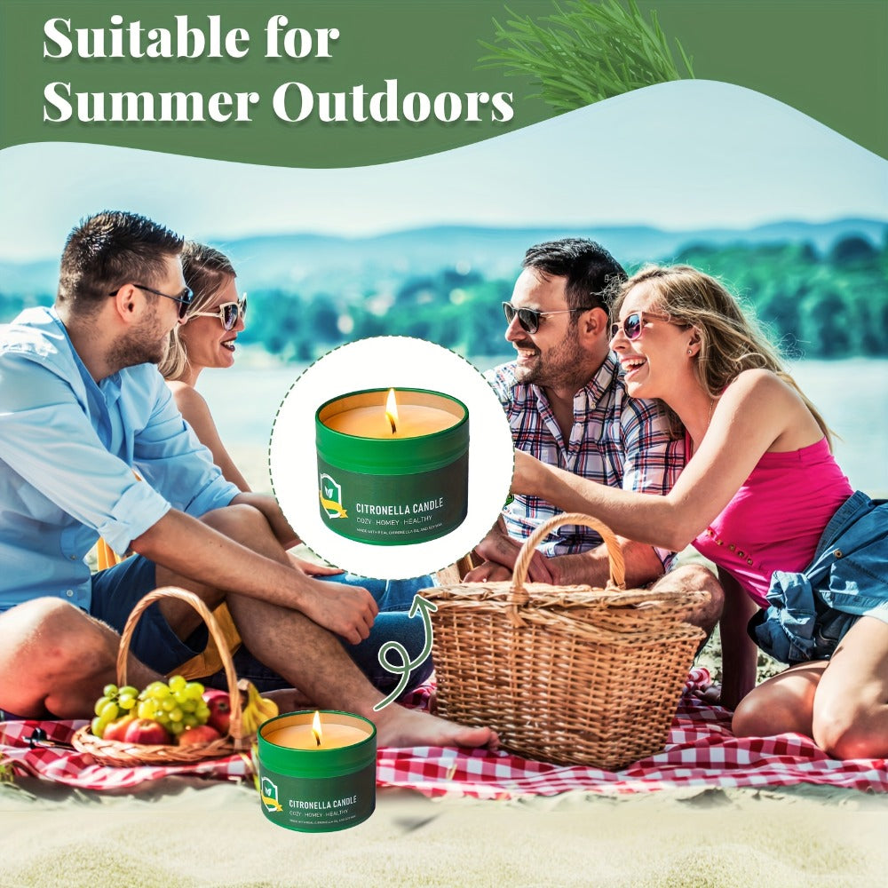 Citronella Candles Outdoor 6-Pack 4.4oz Each – 150 Hours Long Burning, Mosquito Repellent Candles Set for Camping, Patio, BBQ, Garden, Yard, Deck & Lanai – Father’s Day Gift Idea