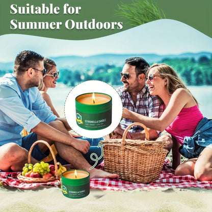 Citronella Candles Outdoor 6-Pack 4.4oz Each – 150 Hours Long Burning, Mosquito Repellent Candles Set for Camping, Patio, BBQ, Garden, Yard, Deck & Lanai – Father’s Day Gift Idea