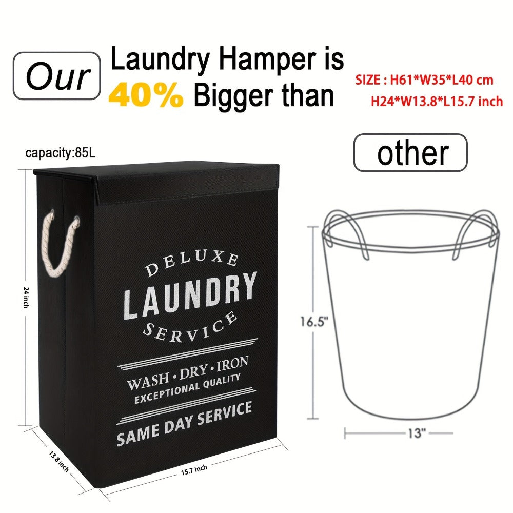 Collapsible Laundry Hamper with Lid – 22.45 Gallon Large Foldable Laundry Basket Bin for Clothes, Bedroom Organizer & Toy Storage – Black, Gray, 1-Pack & 3-Pack Options