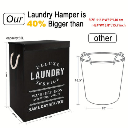 Collapsible Laundry Hamper with Lid – 22.45 Gallon Large Foldable Laundry Basket Bin for Clothes, Bedroom Organizer & Toy Storage – Black, Gray, 1-Pack & 3-Pack Options