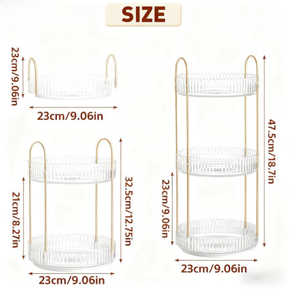 360 Rotating Makeup Organizer Skincare Storage Rack - Multi-Layer Detachable Cosmetic Organizer for Perfume, Lipstick, Skincare, Desktop Vanity Organizer for Bathroom & Bedroom