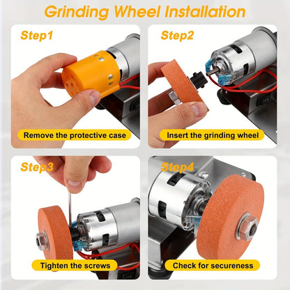 Electric Bench Grinder & Knife Sharpener - 15° Angle 7-Speed Tabletop Sanding Machine for Woodworking, Metal Grinding & Knife Making