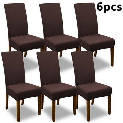 Stretch Dining Chair Covers Set | Elastic Jacquard Slipcovers for Dining Room Kitchen Wedding Office, 4pcs or 6pcs, 9 Colors, Washable Furniture Protector