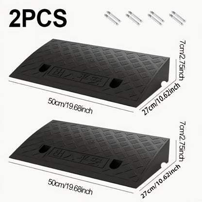 Curb Ramp Heavy Duty Plastic 3000 lb Portable Lightweight for Car SUV Motorcycle Bike Wheelchair Scooter Driveway Sidewalk Loading Dock Garage Outdoor Use Mobility Aid Ramp 2/4 Pack Black