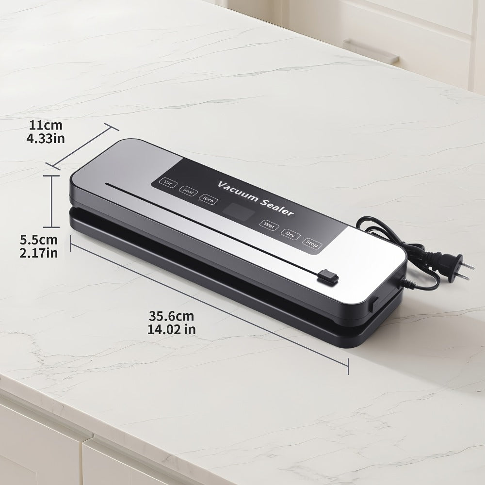 Vacuum Sealer Machine 6-in-1 Automatic Food Sealer 65Kpa Powerful Suction with Bags Cutter & Hose – Sous Vide Compatible Food Storage Vacuum Sealer for Dry & Moist Foods