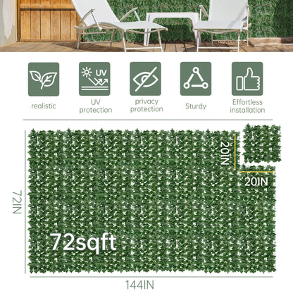 Artificial Ivy Privacy Fence Screen – UV-Resistant Faux Ivy Hedge Panel for Outdoor Patio, Garden, Balcony & Fence Cover | Realistic Greenery Wall Decor | Multiple Sizes Available