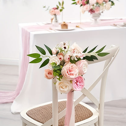 Artificial Flowers Combo Box Set – Pink & White Fake Roses for Bridal Bouquets, DIY Centerpieces, Wedding & Party Decoration Arrangements