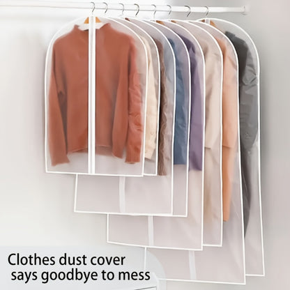 Garment Bags 10 Pack Waterproof Transparent – Hanging Clothes Storage Bags with Full Zipper for Wardrobe, Travel & Closet Organization – Dustproof Clear Clothing Bags in M / L / XL / XXL