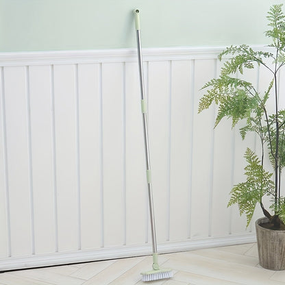 Long Handle Floor Brush with Rotating Head – Bathroom Tile Scrubber, Adjustable Rod, Kitchen & Bathtub Cleaning Brush, 120cm/47in, Green