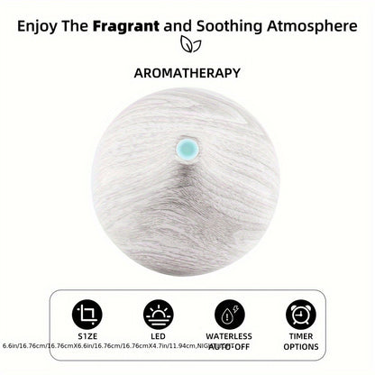 Aroma Diffuser Set 2 Diffusers 6 Essential Oils 550ml Wood Grain Cool Mist Humidifier Soundwave Technology 7-Color Light Timer for Large Room Bedroom Home Office