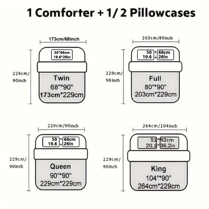 Cooling Comforter Set 2/3 Pcs – Soft Fluffy Microfiber Lightweight Breathable Quilt, Rhombus Grid Solid Color Bedding for All Seasons, Twin Queen King – Multiple Colors Available