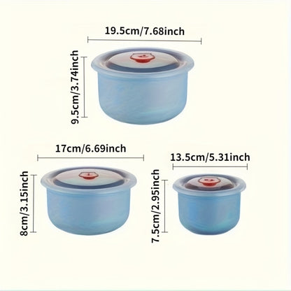 Refrigerator Food Storage Containers Airtight Stackable - Large Capacity Plastic Fridge Organizer Boxes for Fruit, Vegetable, Meat, Eggs & Dumplings, Fresh-Keeping Flip Lid, Easy to Clean, Set of 3/4