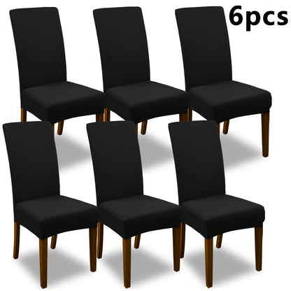 Stretch Dining Chair Covers Set | Elastic Jacquard Slipcovers for Dining Room Kitchen Wedding Office, 4pcs or 6pcs, 9 Colors, Washable Furniture Protector