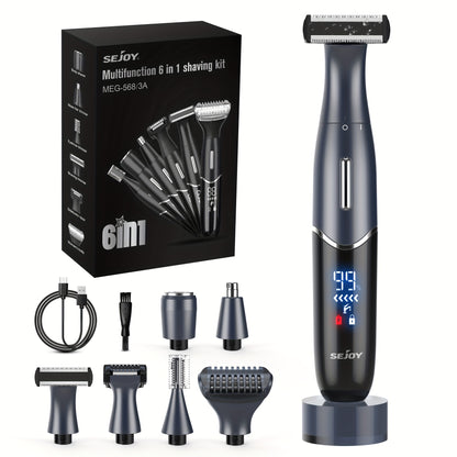 Women's Electric Bikini Trimmer Body Shaver Cordless Painless Razor Replaceable Heads Facial Hair Eyebrow Nose Ear Hair Removal Sensitive Skin