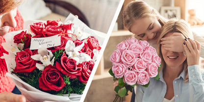 Artificial Roses Bulk with Long Stems – Real Touch Velvet Fake Flowers for Wedding Bouquet, Bridal Centerpiece, Valentine's Day, Mother's Day, Home Decor (50/100pcs, Multi Colors)