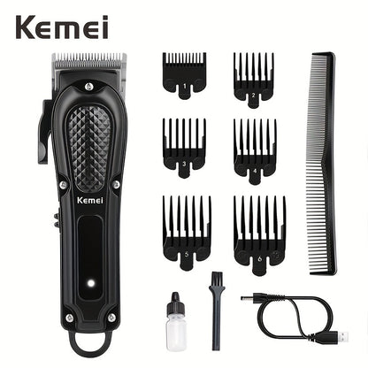 Professional Cordless Hair Cutting Shears – Kemei KM-1071 USB Rechargeable Electric Hair Scissors for Barbers, Salon, Spa & Travel, Portable Haircutting Tool