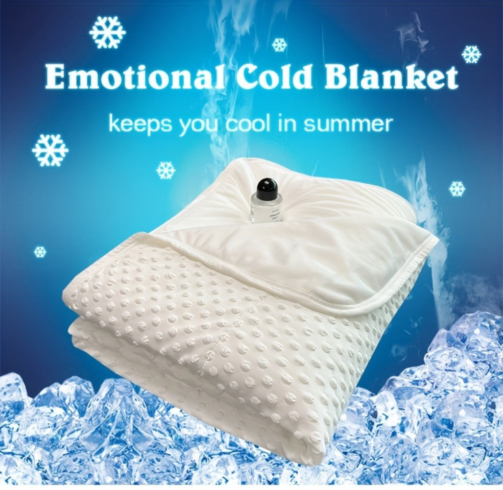 Cooling Blanket for Summer – Breathable Lightweight Throw with Soundwave Embossed Striped Design, 100% Polyester Machine Washable Blanket & Shawl for Bed, Sofa & Travel (Multiple Colors & Sizes)