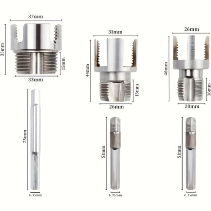 Pipe Threading Tool Set 3 Piece Heavy Duty Alloy 1/2 3/4 1 Inch Internal External Thread Tap Drill Compatible for PVC PPR MPP Pipe Installation