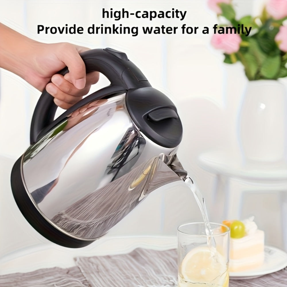 Electric Kettle Stainless Steel 2L Large Capacity 67.63oz with Auto Shut-Off, LED Indicator, BPA-Free Double Wall, Fast Boiling for Coffee & Tea – Black Hot Water Kettle for Home, Office & Dorm