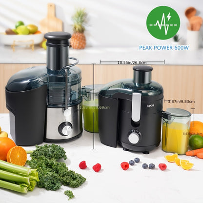 Centrifugal Juicer Machine Dual Speed 2.5 Inch Wide Feed Chute Anti-Drip BPA-Free Electric Juice Extractor for Fruits Vegetables Apples Carrots Citrus Easy Clean