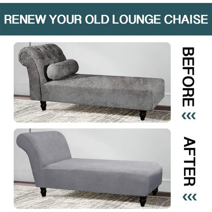 Chaise Lounge Cover Stretch Slipcover Jacquard Fabric Chair Sofa Protector for Living Room Bedroom Machine Washable Multi-Color