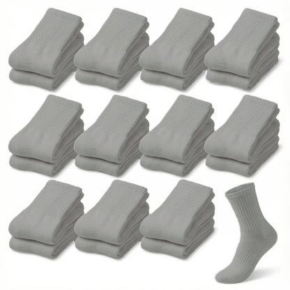 Multicolor Diabetic Crew Socks 12 Pairs Cotton Non-Binding Neuropathy Seamless Cushioned Loose Fit for Men Women Sensitive Feet Edema White Black Grey Size 9-11 10-13