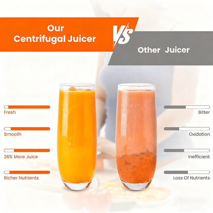 Centrifugal Juicer Machine with 3-Inch Wide Mouth – 22000RPM Dual-Speed Fruit & Vegetable Juice Extractor, Multifunctional Blender & Food Processor, Detachable Easy-Clean Design with Overheat Protection