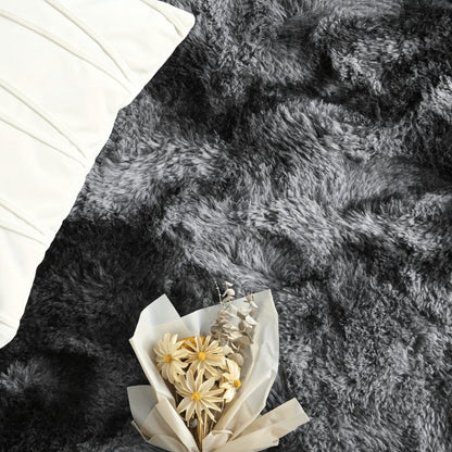 Tie-Dye Knotted Fluffy Mat Super Soft Thickened – Cozy Indoor Area Rug for Living Room, Bedroom & Office, Stylish Floor Covering 15.74x47.24 in – Dark Gray, Light Grey, Pink, White, Purple